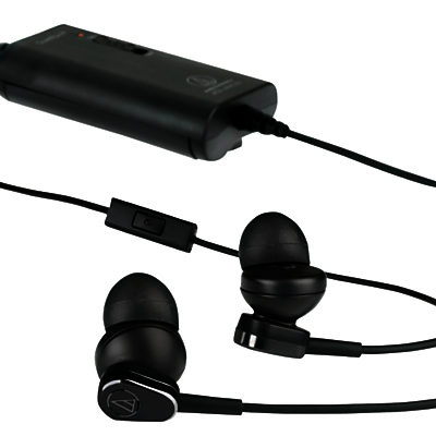 Audio-Technica ATH-ANC33iS QuietPoint Active Noise-Cancelling In-Ear Headphones With Soft Pouch